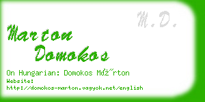 marton domokos business card